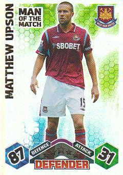 Matthew Upson West Ham United 2009/10 Topps Match Attax Man of the Match #414